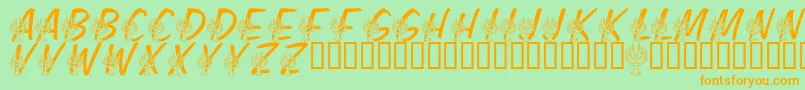 LmsFestivalOfLights Font – Orange Fonts on Green Background