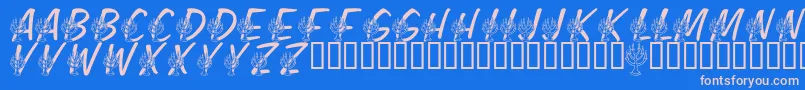 LmsFestivalOfLights Font – Pink Fonts on Blue Background