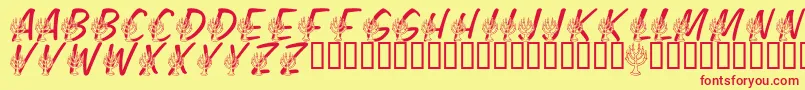 LmsFestivalOfLights Font – Red Fonts on Yellow Background