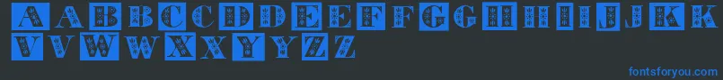 Tolecaps Font – Blue Fonts on Black Background