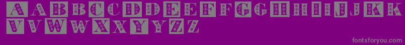 Fonte Tolecaps – fontes cinzas em um fundo violeta