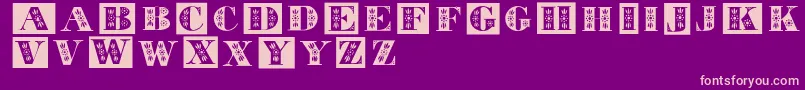 Tolecaps Font – Pink Fonts on Purple Background