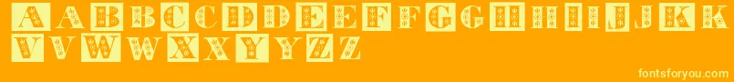 Tolecaps Font – Yellow Fonts on Orange Background