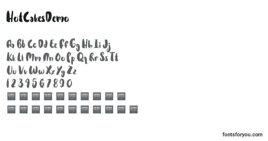 Schriftart HotCakesDemo – Alphabet, Zahlen, spezielle Symbole
