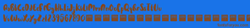 HotCakesDemo Font – Brown Fonts on Blue Background