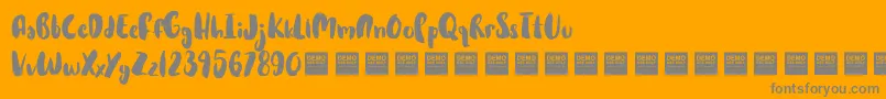 HotCakesDemo-Schriftart – Graue Schriften auf orangefarbenem Hintergrund