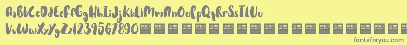 HotCakesDemo Font – Gray Fonts on Yellow Background