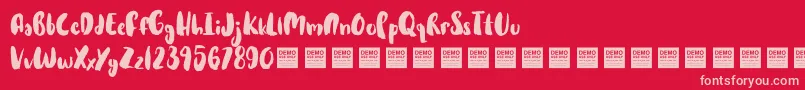 HotCakesDemo Font – Pink Fonts on Red Background