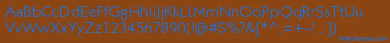 Weitere Informationen zur KlillLight-Schriftart KlillLight-Schriftart – Blaue Schriften auf braunem Hintergrund