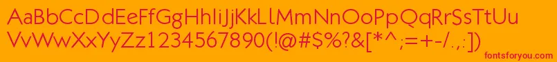 KlillLight Font – Red Fonts on Orange Background