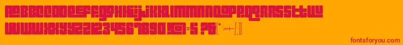 Pincoyablack-Schriftart – Rote Schriften auf orangefarbenem Hintergrund