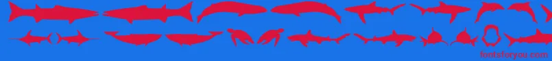 Gots Font – Red Fonts on Blue Background