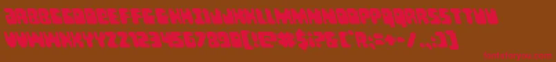 Bubblebuttleft-Schriftart – Rote Schriften auf braunem Hintergrund