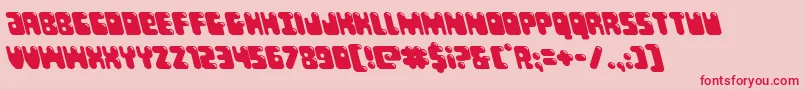 Fonte Bubblebuttleft – fontes vermelhas em um fundo rosa