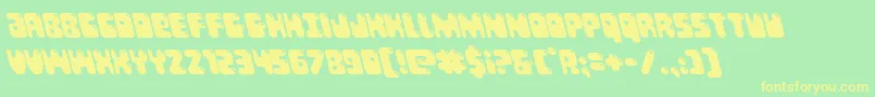 Bubblebuttleft-Schriftart – Gelbe Schriften auf grünem Hintergrund
