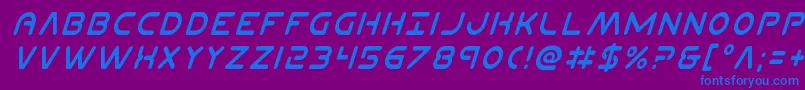 Planetncondital Font – Blue Fonts on Purple Background