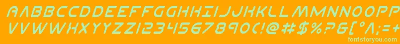 Planetncondital Font – Green Fonts on Orange Background