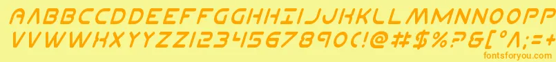 Planetncondital Font – Orange Fonts on Yellow Background