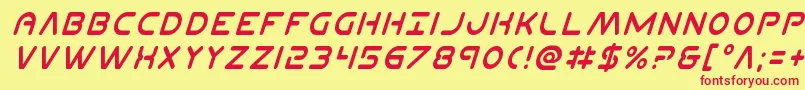 Planetncondital Font – Red Fonts on Yellow Background