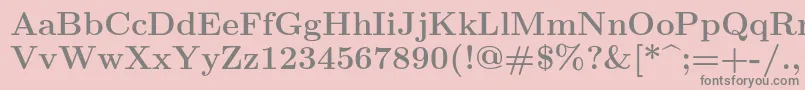 Czcionka Lmroman12Bold – szare czcionki na różowym tle