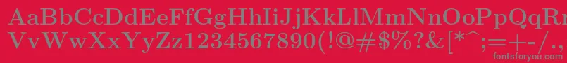 フォントLmroman12Bold – 赤い背景に灰色の文字