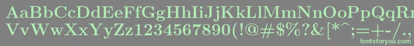 フォントLmroman12Bold – 灰色の背景に緑のフォント