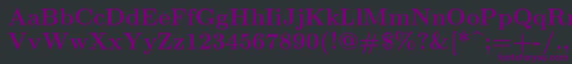 Lmroman12Bold-fontti – violetit fontit mustalla taustalla