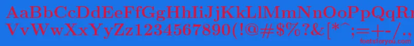Lmroman12Bold Font – Red Fonts on Blue Background