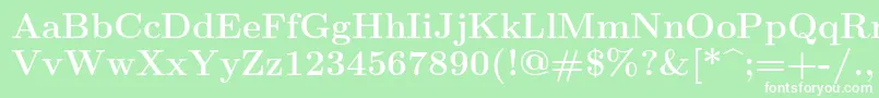 Lmroman12Bold-Schriftart – Weiße Schriften auf grünem Hintergrund