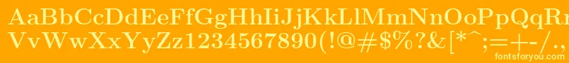 Czcionka Lmroman12Bold – żółte czcionki na pomarańczowym tle