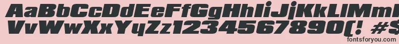 Fonte PadalomaItalic – fontes pretas em um fundo rosa