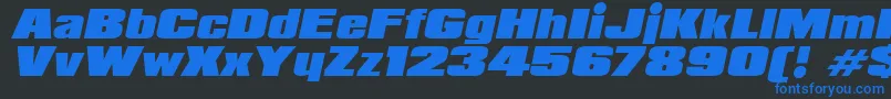 フォントPadalomaItalic – 黒い背景に青い文字