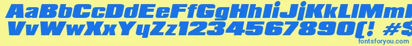 PadalomaItalic Font – Blue Fonts on Yellow Background