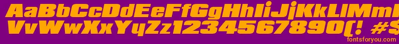 Fonte PadalomaItalic – fontes laranjas em um fundo violeta