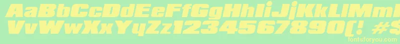 PadalomaItalic-Schriftart – Gelbe Schriften auf grünem Hintergrund