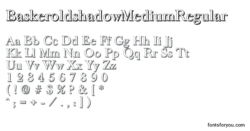 Шрифт BaskeroldshadowMediumRegular – алфавит, цифры, специальные символы