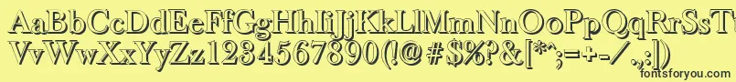 BaskeroldshadowMediumRegular-Schriftart – Schwarze Schriften auf gelbem Hintergrund
