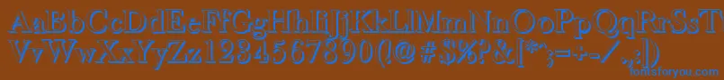 Czcionka BaskeroldshadowMediumRegular – niebieskie czcionki na brązowym tle