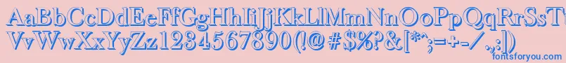 BaskeroldshadowMediumRegular-Schriftart – Blaue Schriften auf rosa Hintergrund