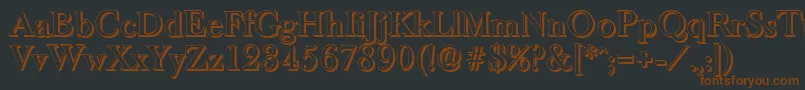 Шрифт BaskeroldshadowMediumRegular – коричневые шрифты на чёрном фоне