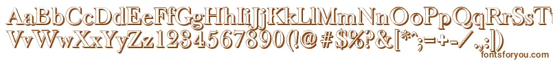BaskeroldshadowMediumRegular-fontti – ruskeat fontit valkoisella taustalla