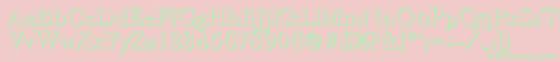 BaskeroldshadowMediumRegular-fontti – vihreät fontit vaaleanpunaisella taustalla
