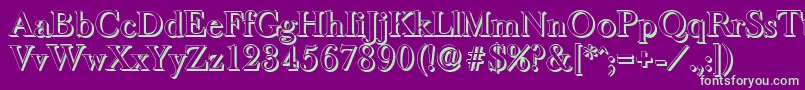 BaskeroldshadowMediumRegular-fontti – vihreät fontit violetilla taustalla