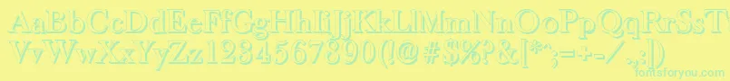 BaskeroldshadowMediumRegular-fontti – vihreät fontit keltaisella taustalla