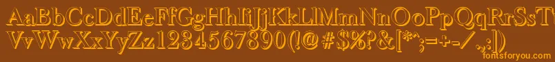 BaskeroldshadowMediumRegular Font – Orange Fonts on Brown Background
