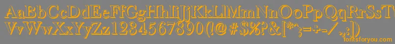 BaskeroldshadowMediumRegular-Schriftart – Orangefarbene Schriften auf grauem Hintergrund
