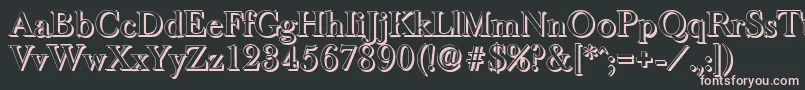 BaskeroldshadowMediumRegular-fontti – vaaleanpunaiset fontit mustalla taustalla