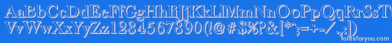BaskeroldshadowMediumRegular-fontti – vaaleanpunaiset fontit sinisellä taustalla