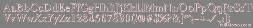 BaskeroldshadowMediumRegular-fontti – vaaleanpunaiset fontit harmaalla taustalla