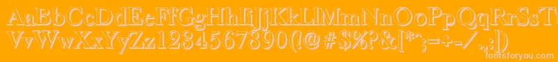 BaskeroldshadowMediumRegular-Schriftart – Rosa Schriften auf orangefarbenem Hintergrund